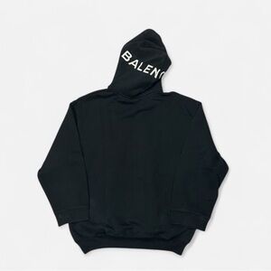 Balenciaga Black Hoodie with Logo Detail